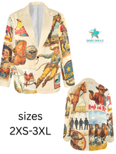 Load image into Gallery viewer, Old West Cowboy Western Cowgirl Vintage Retro Women's Blazer
