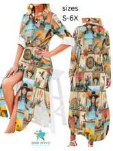 Load image into Gallery viewer, Colores de Mexico Pictures of the Southwest Button-Up Long Sleeve Shirt Dress Duster
