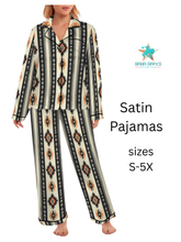 Load image into Gallery viewer, Colores de Mexico Southwestern Aztec Satin pajamas
