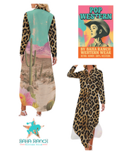 Load image into Gallery viewer, Baha Ranch Retro Pop Western Leopard Desert Shirt Dress Duster
