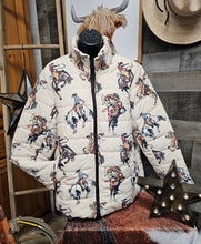 Load image into Gallery viewer, Vintage Cowgirl Women's Puffy Bomber Jacket
