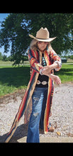 Load image into Gallery viewer, Southwestern Aztec Long Shirt Dress Duster
