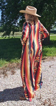 Load image into Gallery viewer, Colores De Mexico Southwestern Aztec Serape Long Sleeve Shirt Dress Duster
