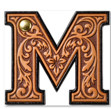 Load image into Gallery viewer, Monogrammed Initial Western Leather Look Saddle Longhorn Cowboy Cowgirl Kitchen Dish Towels Made in America
