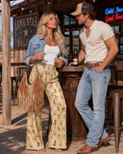 Load image into Gallery viewer, Baha Ranch Country Girl Floral Horse High Waisted Wide Leg Pants
