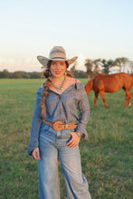 Load image into Gallery viewer, The Danni Off Shoulder Denim Top

