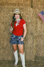 Load image into Gallery viewer, The Bandana Print Denim Shorts
