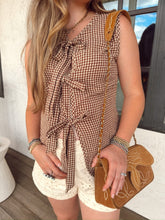 Load image into Gallery viewer, The Gingham Vest in Brown-BEST SELLER
