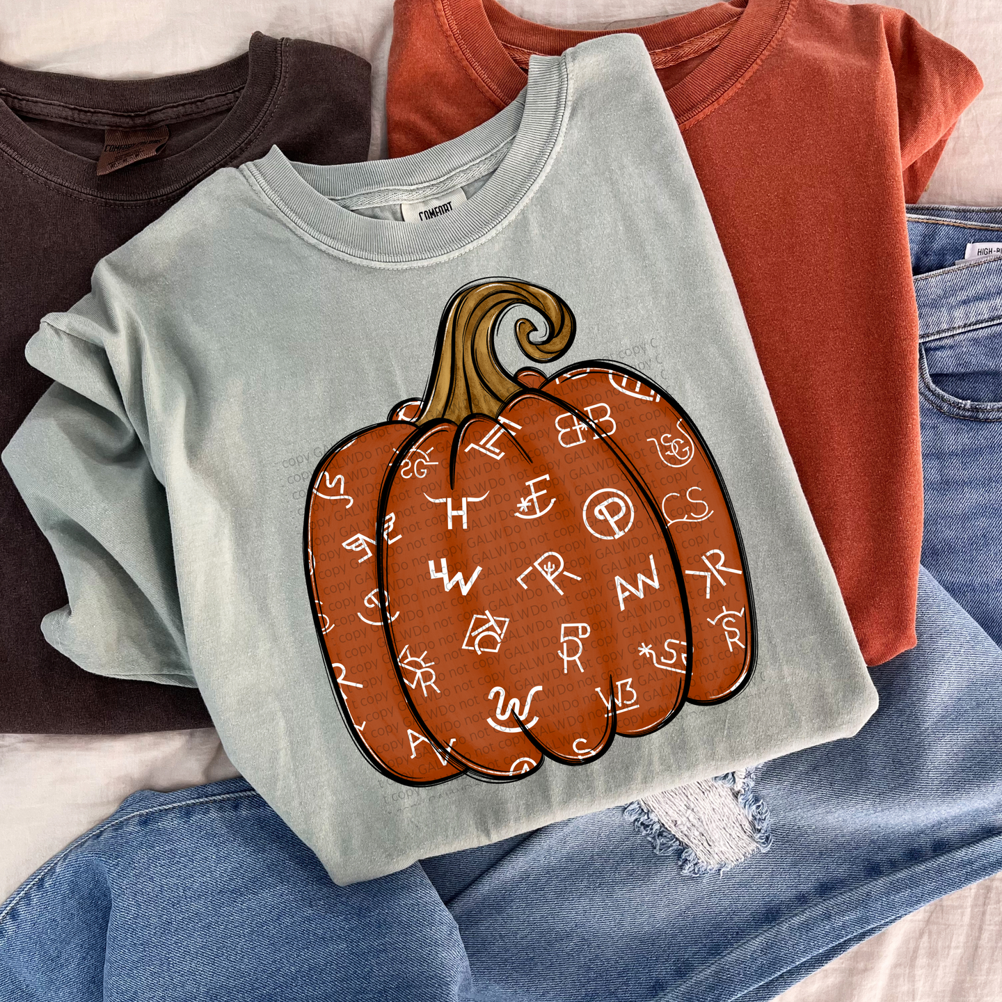 Branded pumpkin tee or sweatshirt