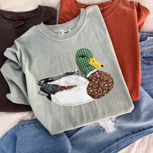 Load image into Gallery viewer, Faux patchwork mallard duck tee or crew
