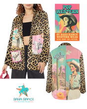 Load image into Gallery viewer, Baha Ranch Retro Pop Western Wild West Leopard Blazer
