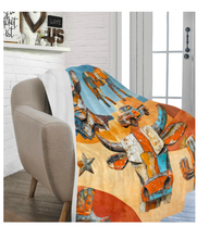 Load image into Gallery viewer, Western Ways Rustic Throw Blanket 60x80 Ultra-Soft Micro Fleece Made in America
