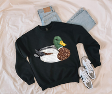 Load image into Gallery viewer, Faux patchwork mallard duck tee or crew
