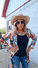 Load image into Gallery viewer, Cowboy Collage Western Shirt Dress Duster
