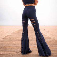 Load image into Gallery viewer, Solid Navy Laser Long Bell Bottom ♡
