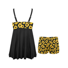 Load image into Gallery viewer, Sunflowers Swim Dress &amp; Shorts Set
