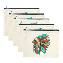 Load image into Gallery viewer, Baha Ranch Native Headdress Cosmetic Bag Pouch Pack of 5 Made in America
