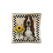 Load image into Gallery viewer, Basset Hound Throw Pillow Case Made in America
