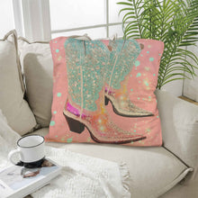 Load image into Gallery viewer, Baha Ranch Retro Pop Western Bling Boots Pillow Case Made in America
