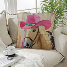 Load image into Gallery viewer, Pink Cowgirl Horse Pillow Case
