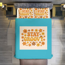 Load image into Gallery viewer, Groovy Floral Hippie Reversible 3-Piece Bedding Set (1 Duvet Cover + 2 Pillow Shams) – 102"×90"
