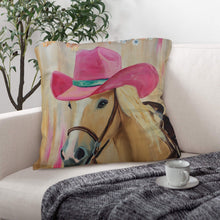 Load image into Gallery viewer, Pink Cowgirl Horse Pillow Case
