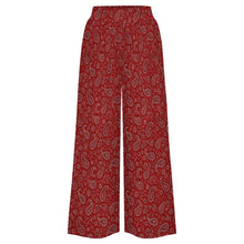 Load image into Gallery viewer, Baha Ranch Red Paisley Bandana Print High Waisted Wide Leg Pants
