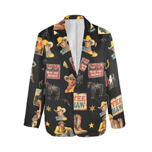Load image into Gallery viewer, Vintage Cowboy Collage Western Women&#39;s Blazer
