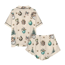 Load image into Gallery viewer, Country Cow Print Christmas Satin Short Pajama Sets
