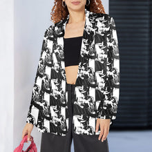 Load image into Gallery viewer, Black White Cowboy Women&#39;s Western Blazer
