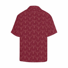 Load image into Gallery viewer, Burgandy Longhorn Men&#39;s Western Camp Shirt
