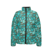 Load image into Gallery viewer, All Turquoise Women&#39;s Puffy Bomber Jacket
