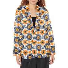 Load image into Gallery viewer, Colores de Mexico Blue Yellow Mexican Floral Blazer
