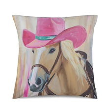 Load image into Gallery viewer, Baha Ranch Cowgirl Horse Velvety Soft Throw Pillow Case Made in America

