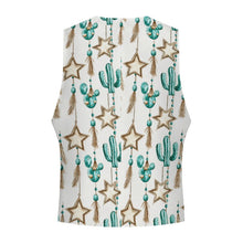 Load image into Gallery viewer, Turquoise Christmas Cactus Men's Western Vest
