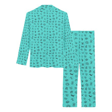 Load image into Gallery viewer, Turquoise Cattle Brands Women's Western Pajama Set

