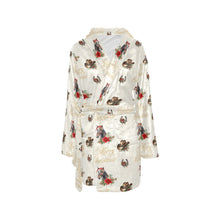 Load image into Gallery viewer, Christmas Horses Western Fleece Bathrobe
