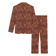 Load image into Gallery viewer, Leather Floral Print Women&#39;s Long Pajama Set
