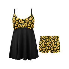 Load image into Gallery viewer, Sunflowers Swim Dress &amp; Shorts Set
