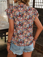 Load image into Gallery viewer, Floral Notched Cap Sleeve Blouse
