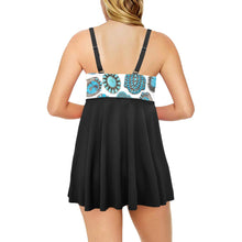Load image into Gallery viewer, Turquoise Crazy Swim Dress &amp; Shorts Set
