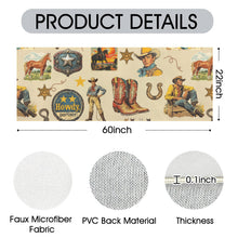 Load image into Gallery viewer, Baha Ranch Vintage Cowboy Collage Rug Runner Indoor 60" x 22" Made in America
