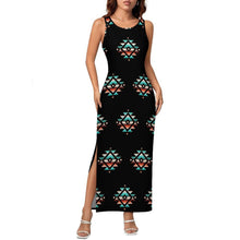 Load image into Gallery viewer, Southwestern Aztec Sleeveless Bodycon Side Slit Western Maxi Dress
