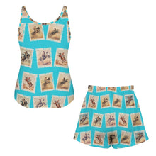 Load image into Gallery viewer, Baha Ranch Stamped Rodeo Cowboy Tank Shorts Lounge Pajama Set Made in America
