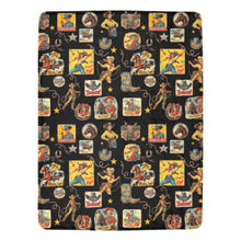 Load image into Gallery viewer, Vintage Cowgirl Collage Micro Fleece Throw Blanket 60" x 80" Made in America
