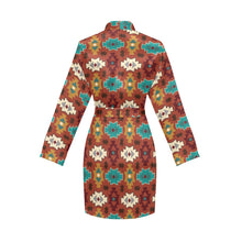 Load image into Gallery viewer, Old Aztec Women's Long Sleeve Belted Satin Feel Dressing Lounge Robe
