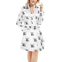 Load image into Gallery viewer, Silly Highland Cow Women&#39;s Western Bath Robe
