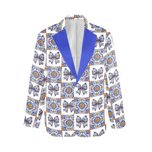 Load image into Gallery viewer, Blue Bow Talavera Floral Blazer

