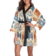 Load image into Gallery viewer, Blue Aztec Women's Lounge Kimono Robe
