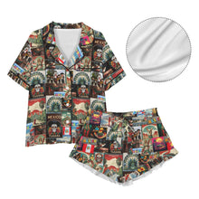 Load image into Gallery viewer, Colores De Mexico Destination Mexico Collage Satin Pajamas
